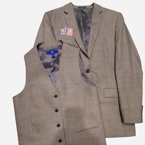 Egara Light Brown Suit Blazer and Vest